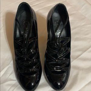 Women’s COCO CHANEL Black Buckle-Strap Heels